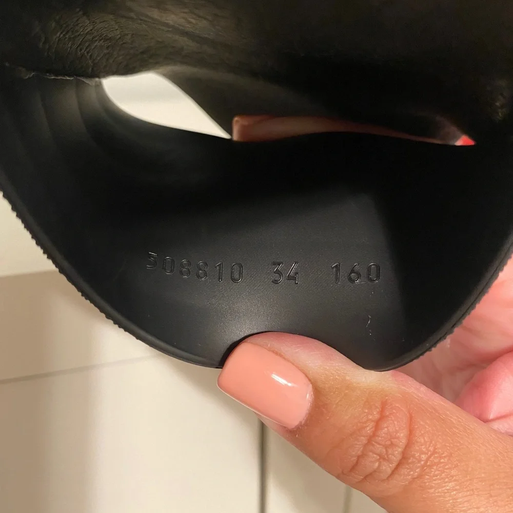 Gucci Black Slides with Green and Red Stripe